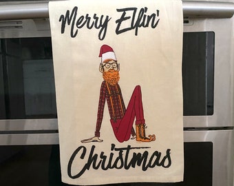 Merry Elfin' Christmas Dish/Bar Towel