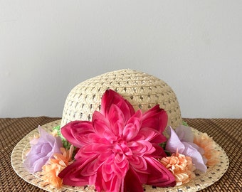 Fruit Punch Hat/Girls Easter Hat/Church Hat/Bright Flower Hat/Girls Tea Party/Photo Prop/Girl Fun/Dress Up