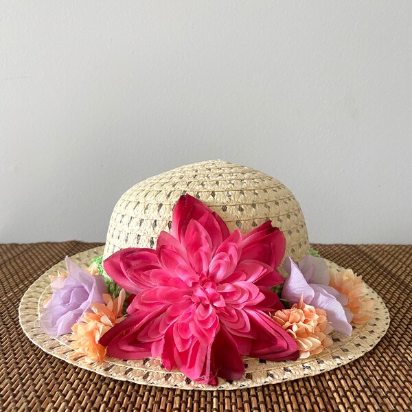 Fruit Punch Hat/Girls Easter Hat/Church Hat/Bright Flower Hat/Girls Tea Party/Photo Prop/Girl Fun/Dress Up