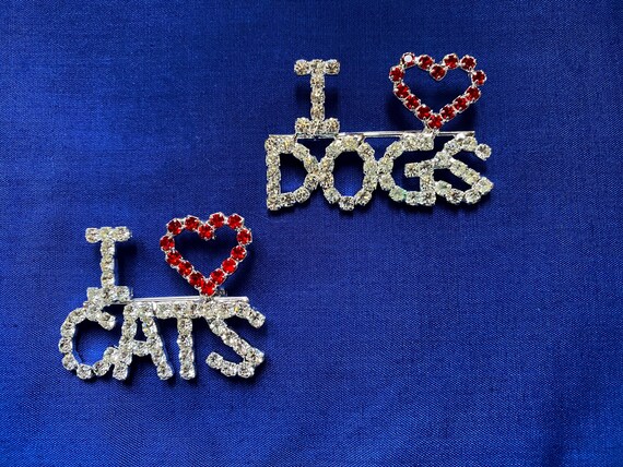 Pins, Dog, Cat, Heart, Crystal, Pet Love