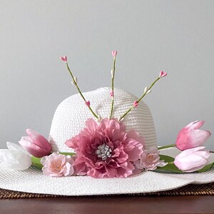 Blush Peony Tea Hat/adult Hat/mommy & Me/garden Hat/church  display picture 1