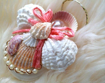Seashell Angel Magnet: Shabby Beach Coastal Decor