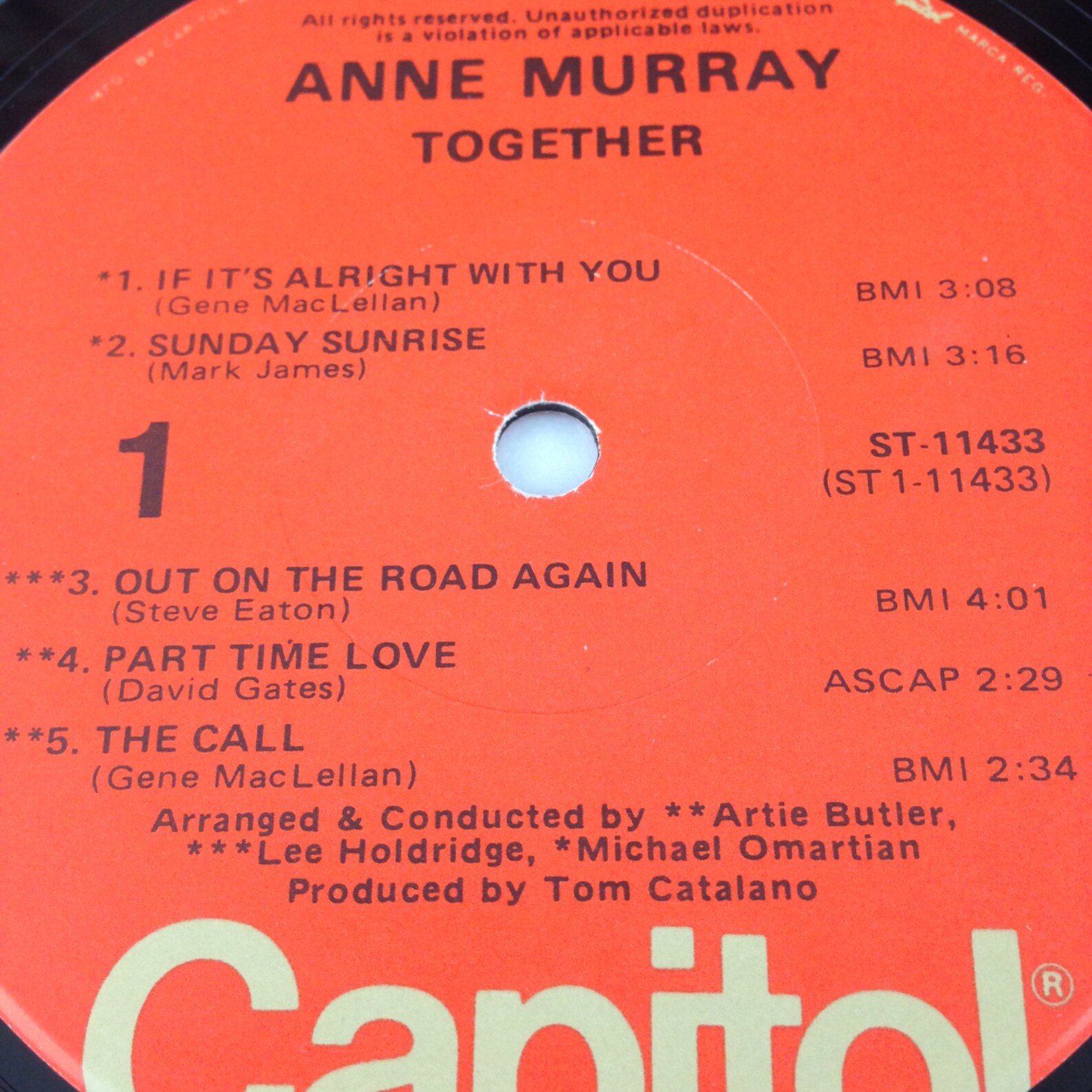 Anne Murray Together Vintage Vinyl Record Album Lp 1975 Etsy