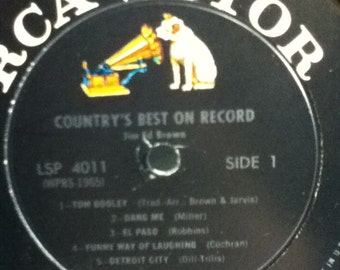 Jim Ed Brown Country's Best On Record Vintage Vinyl Record Album LP 1968 RCA Victor Dynagroove LSP 4011