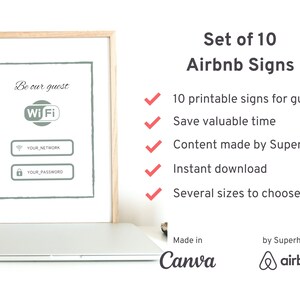 Set of Ten Printable Airbnb Signs Created by Superhosts