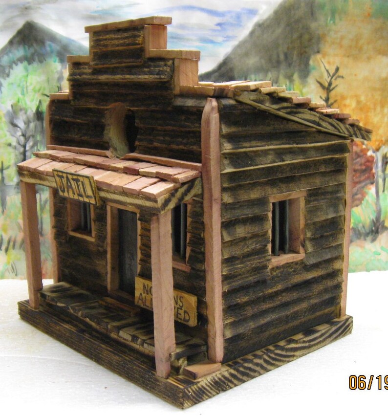Old Western Style Jail Birdhouse Etsy