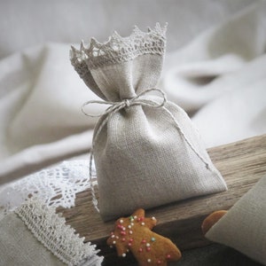 10 pcs/ensemble Sacs cadeaux en lin avec corde en lin simple - Sachets - Sachets de bonbons - Cadeaux pour la douche nuptiale, Gris taupe, 3 x 5 pouces