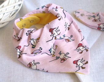 Baby Bandana Bib Mouses Teething Bib Cotton Jersey for girls Pink Toddler bib