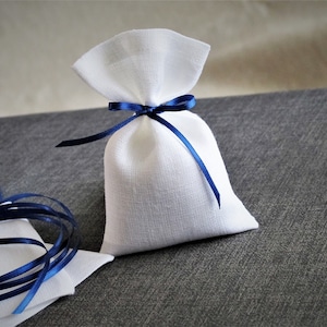 10 pezzi/set di sacchetti di lino, 3x5'', piccoli sacchetti regalo, sacchetti per caramelle o lavanda, matrimoni, baby shower, battesimo, bianco