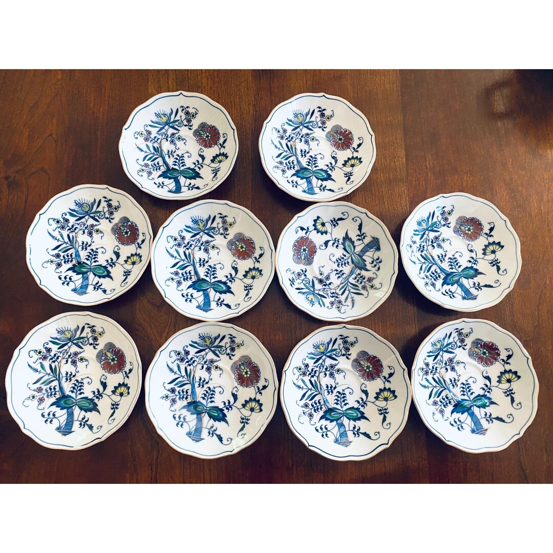 Blue Danube Tea Saucer Set of 10 Mascot China NA-1010 No Cups Included ...