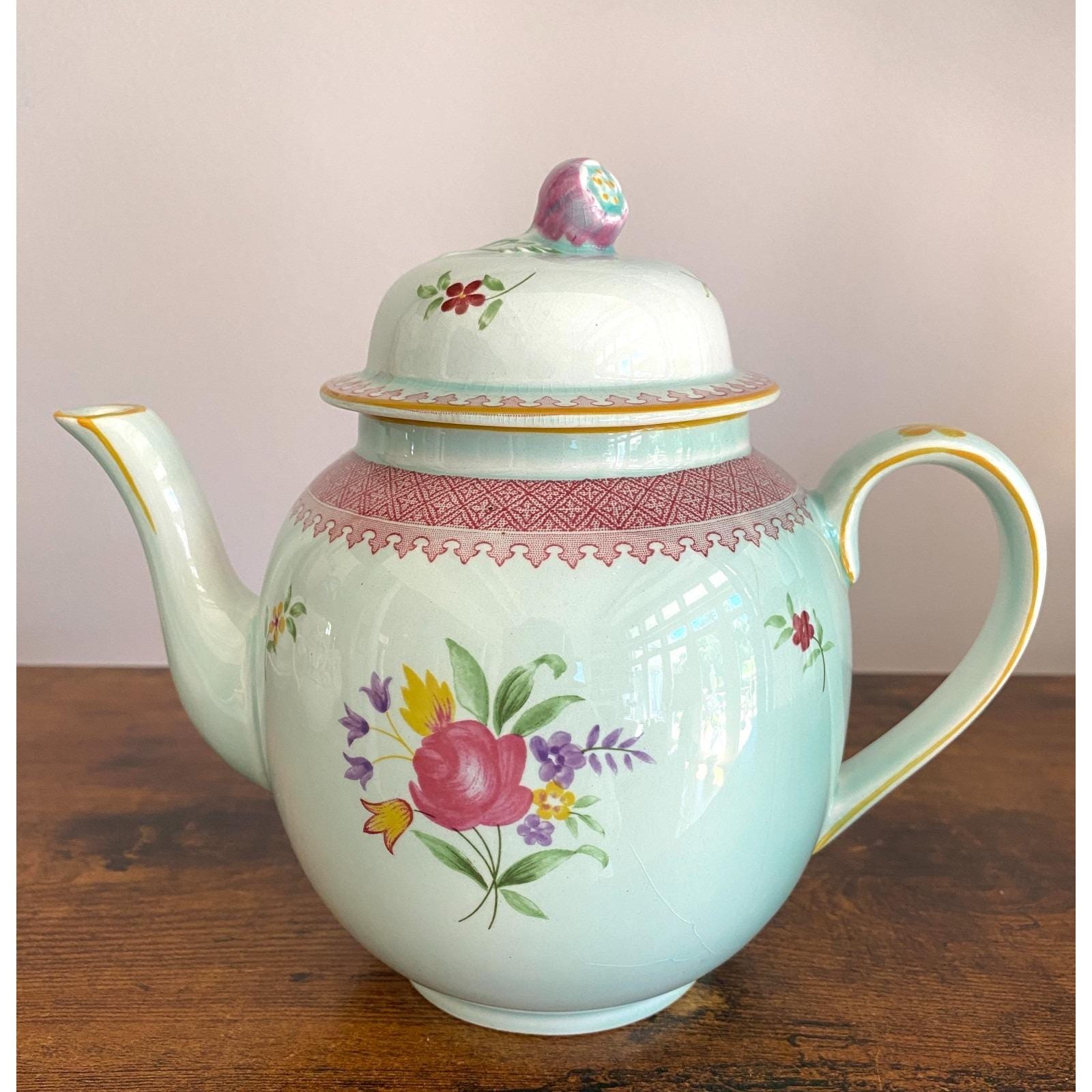 Tetera Calyx Ware Ironstone Adams Lowestoft, fabricada en Inglaterra, color verde menta