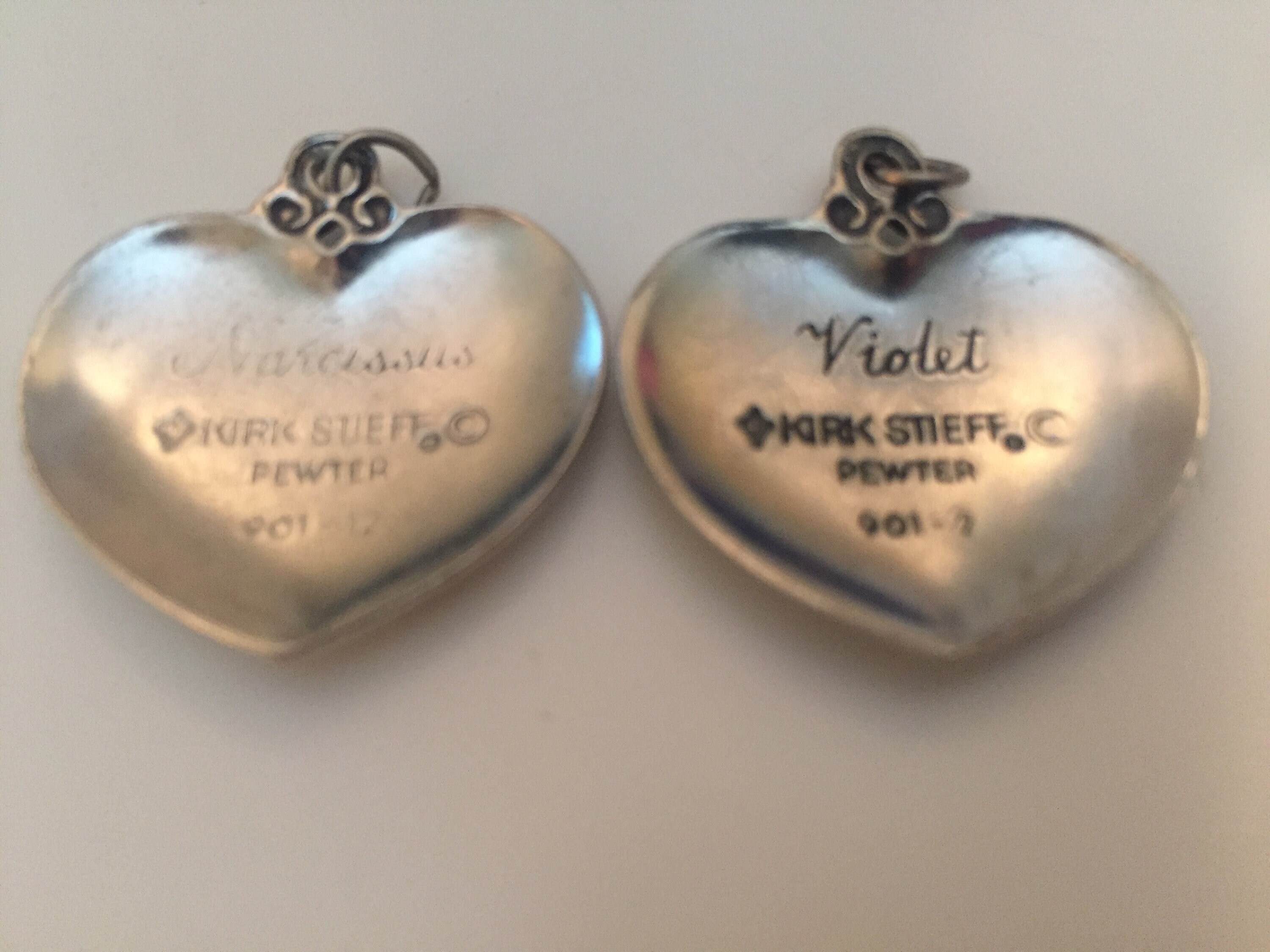Kirk Stieff Pewter Pendants Set of 2 Violet 9012 Narcissus Etsy UK