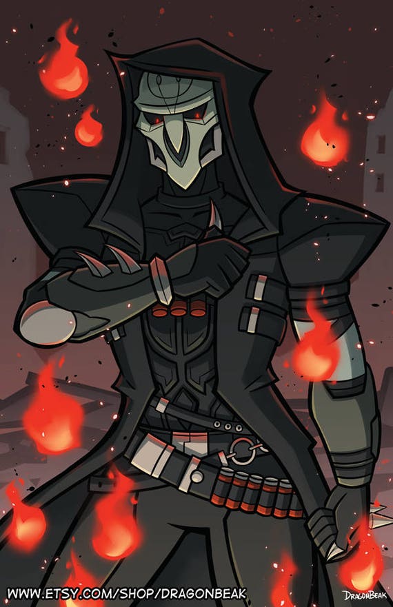 Reaper 11x17 Print Overwatch Gabriel Reaper Body Pillow | Etsy