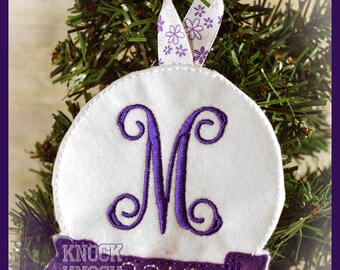 Monogram Snowglobe Christmas Ornament