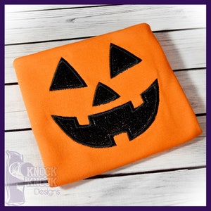 Halloween Pumpkin Face Appliquéd Shirt