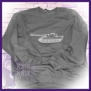 Tiger 1 World War 2 Tank Embroidered Shirt | WW2 Tank Shirt | Tank Blueprints