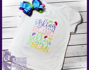 Bling Bling Jelly Bean Girls Easter  Shirt