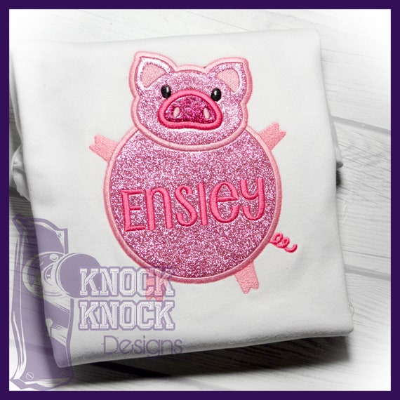 Pig Monogram Shirt: Personalized Embroidered Farm Animal Tee - Etsy