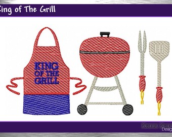Embroidered King of the Grill Shirt: Personalized Summer BBQ Tee