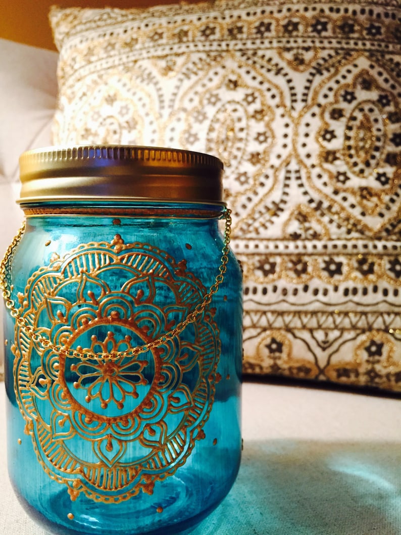 Mason Jar Bohemian Lantern Moroccan Home Decor Mason Jar Etsy