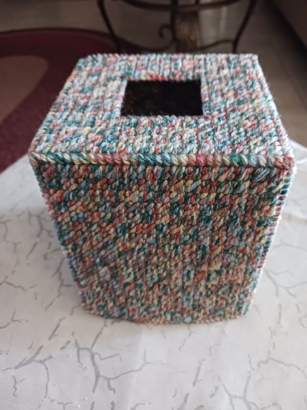 Needlepoint Tissue Box Cover, New, Handmade Etsy