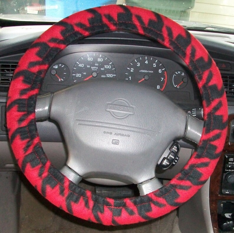 Red and black steering wheel cover 5 designs Etsy