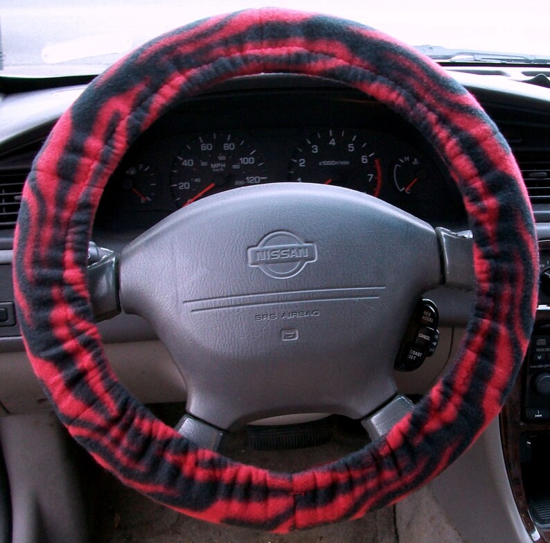 Red and black steering wheel cover 5 designs Etsy