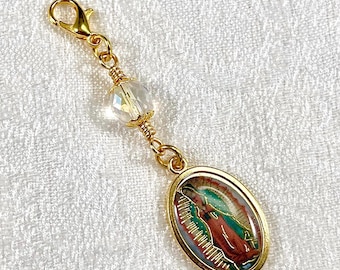 OUR LADY of GUADALUPE/Rosary Marker/Zipper Pull/Miraculous Medal Charm/Confirmation/ First Communion/Christmas Catholic Gifts