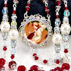 RUBY CRYSTAL ROSARY/Heirloom Rosary/Austrian Pearls and Preciosa Crystals/First Communion/Confirmation/Religious Catholic Christmas Gifts