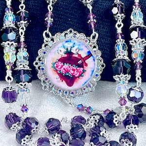 PURPLE VELVET AUSTRIAN Crystal Rosary/Perfect Alternative to Swarovski/Heirloom Bridal Bouquet/Catholic Wedding/Confirmation/Catholic Gifts