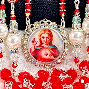 DIVINE CHILD JESUS Rosary/Catholic Heirloom Crystal Rosary/Preciosa Crystals & Austrian Pearls/Confirmation/Christmas Catholic Gifts