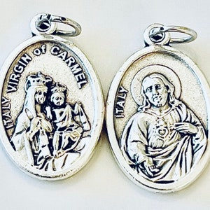 OUR LADY of Mt. Carmel Medal / Lady of Mount Carmel Charm Rosary Marker Zipper Pull Carmelite Mary Charms  First Communion /Catholic Gift