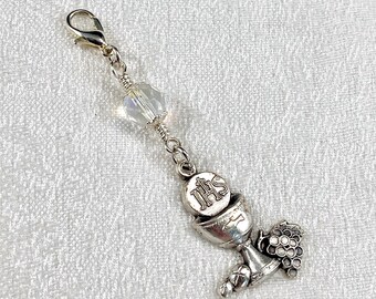 HOLY COMMUNION MEDAL/Rosary Marker/Zipper Pull/Bread of Life/Confirmation/First Communion/Christmas Catholic Gifts