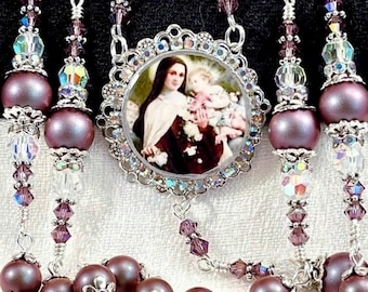 ST THERESE AUSTRIAN Pearl Rosary/Heirloom Rosary/Austrian Pearls/First Communion/Confirmation/Christmas Catholic Gifts
