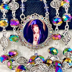 STATIONS of the CROSS CATHOLIC Rosary/Stunning Heirloom Way of the Cross Rosary/14 Stations/Blood of Jesus /Religious Catholic Gifts