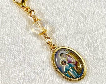 SAINT JOSEPH/Rosary Marker/Zipper Pull/Protector of Families/Confirmation/ First Communion/Christmas Catholic Gifts