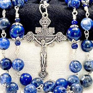 SODALITE ROSARY Men/Women Catholic Rosary Heirloom Rosaries/First Communion/Confirmation Catholic Gifts Christmas Religious Gifts