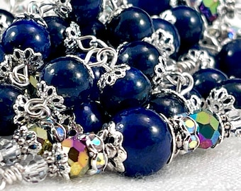 BLUE LAPIS LAZULI Gemstone Rosary/Stunning Heirloom Rosary/Catholic Wedding/First Communion/Confirmation/Christmas/Catholic Gifts