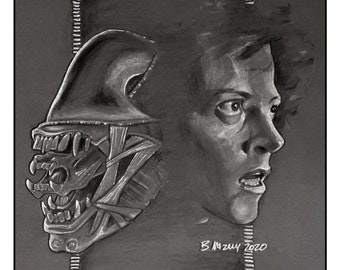 Aliens wall art print 11x14 Ellen Ripley Sigourney Weaver - Free shipping to US