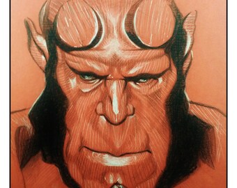 Hellboy comic wall art print 11x14 Ron Perlman - Free shipping to US