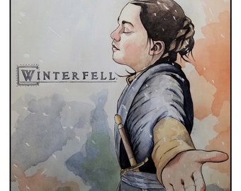 Arya Stark wall art print 11x14 Game of Thrones Winterfell - Free shipping to US