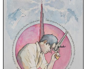 Roland Deschain Gunslinger wall art print 11x14 The Dark Tower Stephen King - Free shipping to US