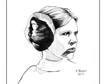 Princess Leia wall art print 11x14 Star Wars Carrie Fisher - Free shipping to US