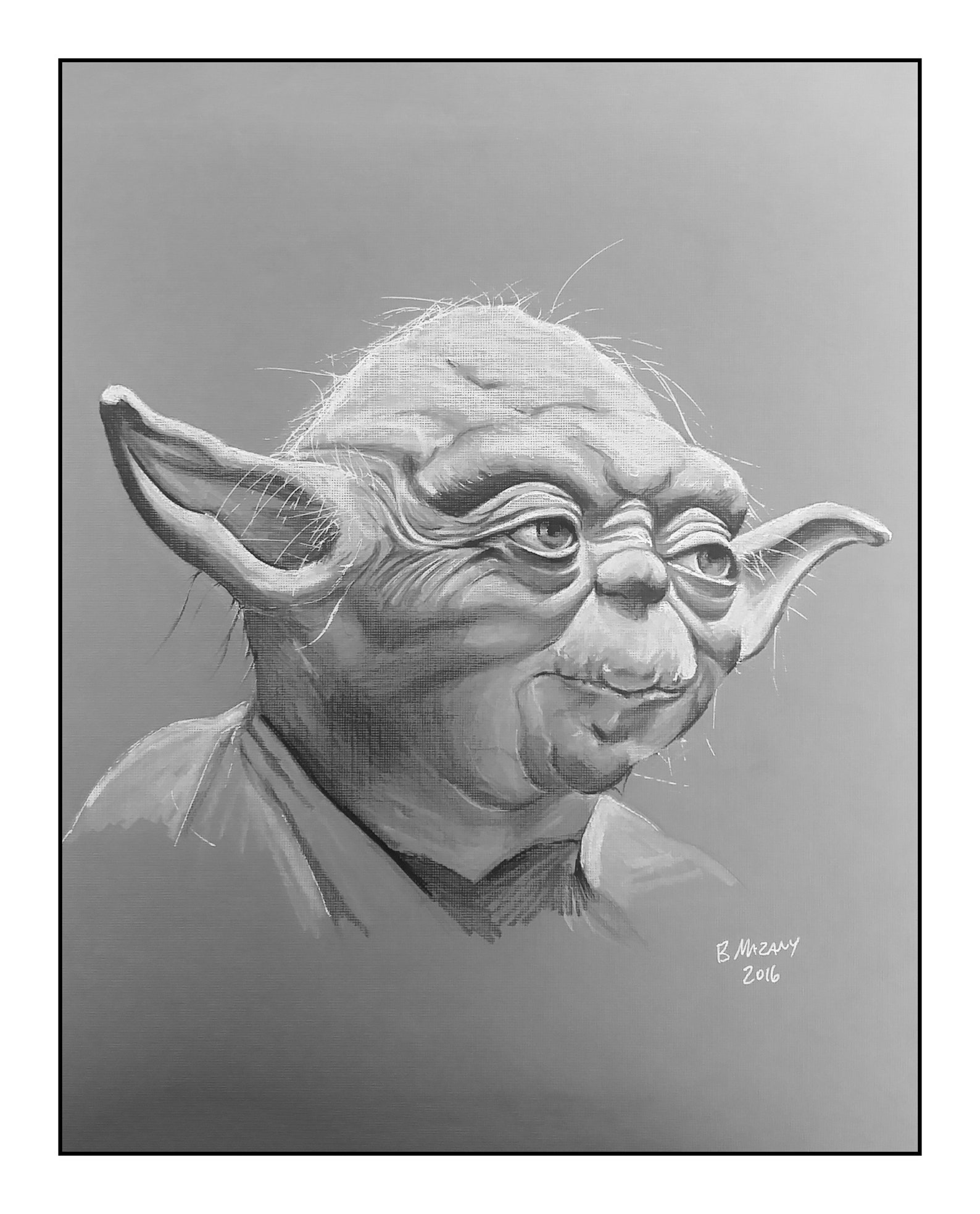 Yoda Black White Wall Art Print 11x14 Star Wars Frank Oz Free Etsy