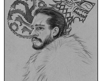 Jon Snow wall art print 11x14 Game of Thrones - Free shipping to US