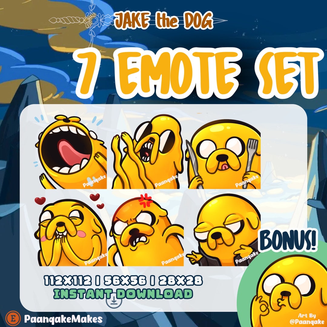 Jake the Dog 7 Emote SET! | Instant Download for Streaming! Twitch ...
