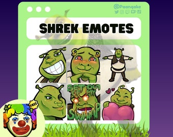 Gestos borrosos de Shrek P2U / Descarga instantánea de Twitch y Discord / ¡Pero 6 obtienen el séptimo gratis! (Conjunto de 7 gestos)