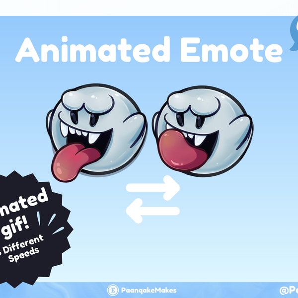 Animated Boo Emote for Twitch, Youtube, and Discord | 3 Different Speeds! Your favorite Mario Enemy!