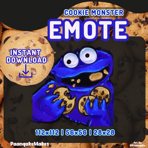 Cookie Monster Emote! | Muppet Emote for Streaming on Twitch Youtube Kick or Discord!