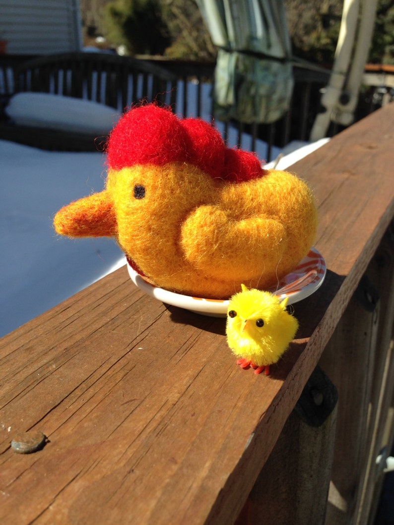 Needle Felted Chicken Etsy